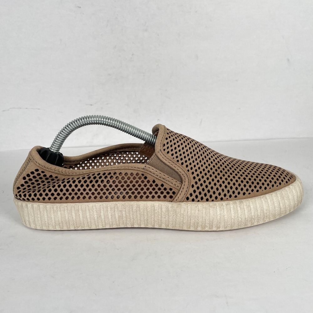 Frye Camille Flats Womens Size 7 M Ash Brown Leather Perforated Slip On Shoes